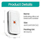 240g×2 Packs Rechargeable Silica Gel Desiccant Packs with Clean Window, Color Indicating (Orange to Green) Reusable Moisture