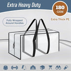 12 Pack Extra Heavy Duty Large Moving Bags with Strong Zipper & Comfortable Handles, Sturdy & Durable Clothes Storage Bags To