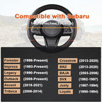 GIANT PANDA Customized Auto Steering Wheel Cover for Subaru Forester, Car Steering Wheel Cover for Subaru Outback and Crosstr