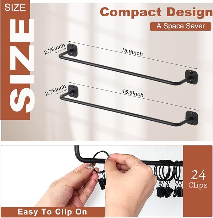 Hat Rack for Wall 24 Baseball Caps Modern Metal Hat Organizer with 24 Clips Hat Holder Wall-Mounted Storage Display for Close