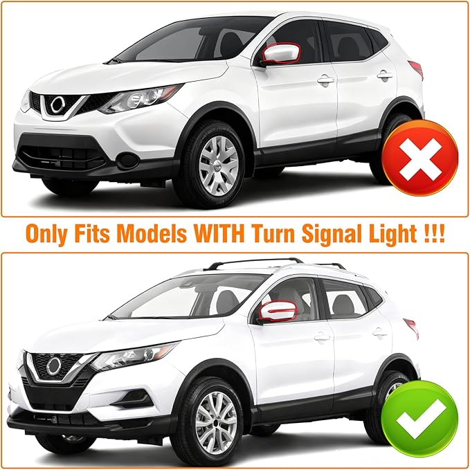 Moonlinks Compatible with Nissan Rogue 2014-2020/Murano 2015-2024/Pathfinder 2017-2020 Left Driver Mirror Cover Replacement, White Left Side Clip-on Mirror Cap Replaces for 96374-4BA0A