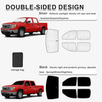 KMF 5pcs Car Sun Shades Custom for GMC Sierra 2007-2013 Accessories 2007-2013, Car Window Covers Sunshade for Windshield Side, Sun Visor UV Block and Blackout Privacy for Camping Outdoor