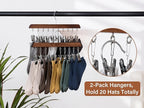 StorageWorks Hat Rack, Closet Organizer and Storage for Baseball Caps,Set of 2 with 10 Adjustable Stainless Steel Clips, Fits