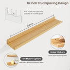 Axeman 36 Inch Floating Shelves, Oak, Wall Mounted, 3 Shelves, Easy Assembly, 22 lbs Capacity