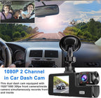 WiFi 1080P Dual Dash Camera for Car Front and Inside Dashcam Car Security Video Recorder,170°Wide Angle Vehicle Cam,WDR,G-Sen