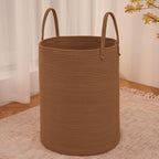 JMvicyroam Large Woven Laundry Basket Hamper,80L Cotton Rope Storage Bin for Blankets,Toys and Clothes,Decorative Tall Nurser