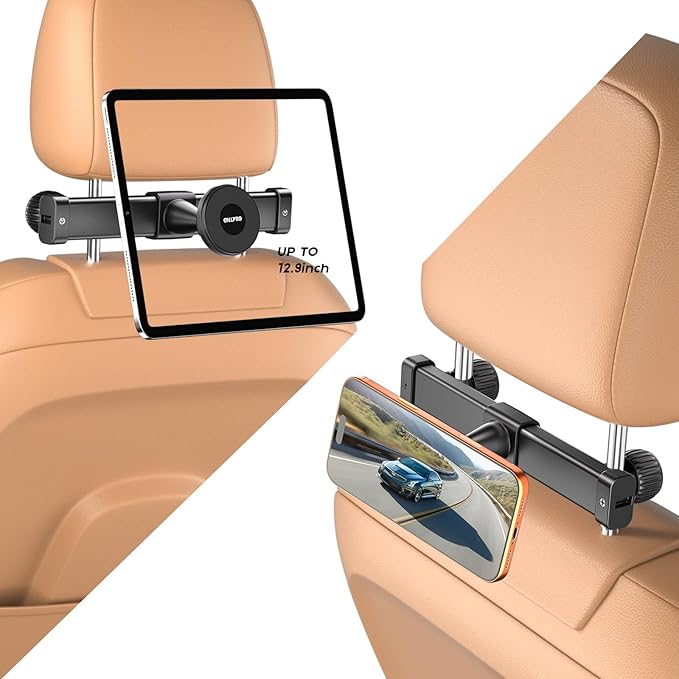 OHLPRO 2-Pack Magnetic Headrest Tablet Holder for Car Back Seat iPad Mount Compatible with Magsafe Phones Tablet iPad Pro Air Mini Galaxy Tab and Devices for Kids, Road Trip Essentials