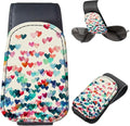 Sunglasses Holder for Car Visor, PU Leather Glasses Clip Organizer, Cute Magnetic Eyeglass Holder for Vehicle Sun Visor, Car Interior Accessory for Women & Men Rainbow Raining Hearts