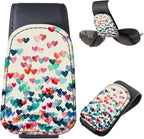 Sunglasses Holder for Car Visor, PU Leather Glasses Clip Organizer, Cute Magnetic Eyeglass Holder for Vehicle Sun Visor, Car Interior Accessory for Women & Men Rainbow Raining Hearts
