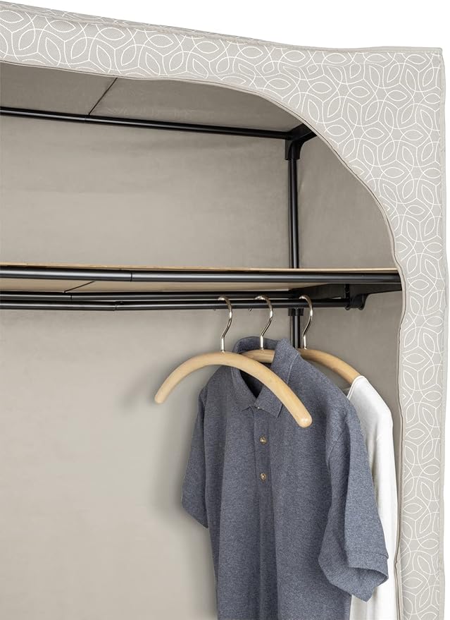 WENKO Balance 64511100 Wardrobe with Shelf Mobile Wardrobe 90 x 160 x 50 cm Beige