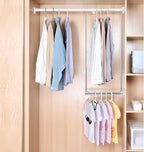 Adjustable Hanging Closet Rod, Extender Hanging Rod, Closet Hanging Organizer, Heavy Duty Closet Bar, Hanging Rod (Black, 2 P