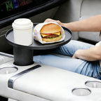 Car Tray 360° Rotating Cup Holder Table Organizer for Car Center Console Car Accessories Compatible with Most Vehicle