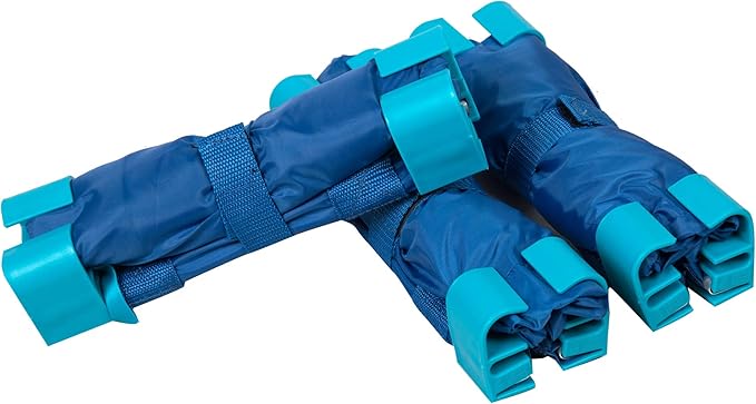 Handy Sandy Cart Caddy – 3-Pack Reusable Shopping Bags with Cart Clips | Heavy-Duty Grocery Organizer Tote Set | Eco-Friendly, Foldable, 40 lb Capacity | Blue