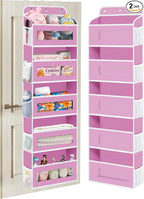 KYEVIS Over The Door Organizer, 5 Shelves Closet Door Hanging Organizer with 10 Mesh Pockets, Nursery Closet Organizer, Baby 