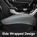 CAR PASS 2 Pack Leather Front Car Seat Covers, Bottom Seat Covers Full Wrapped with Storage Pocket, Anti-Slip Leather Seat Pr