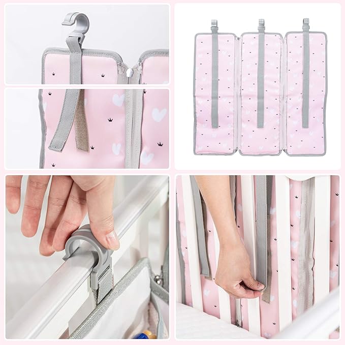 Orzbow 3-in-1 Hanging Diaper Caddy Organizer for Changing Table, Nursery Organization and Diaper Stacker for Crib Wall, Remov