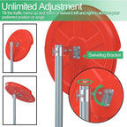 RELIANCER 24" Convex Security Mirror,Curved Safety Traffic Road Driveway Mirror,Adjustable Safety Corner Surveillance Mirrors,Outdoor Indoor Blind Spot Mirrors For Garage Parking Lot Shop Office