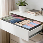 Drawer Organizer Clothes, 16 Pack Dresser Organizer Bins, Foldable Closet Organizers and Storage Fabric Dresser Bins, Shallow