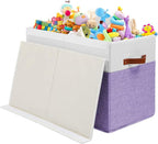 Large Toy Box with Lid, Sturdy Toy Storage Chest Bin Boxes Organizer Basket with Dividers for Toddlers, Kids, Boys, Girls, Nu