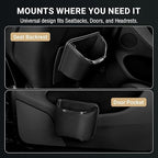 Car Trash Can with Removable Leakproof Liner – Clip On Trash Bin for Seat Back, Door Pocket & Headrest – Sturdy PU Leather Garbage Can Organizer for SUV, Truck & Sedan