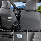 Coverado Car Seat Covers Full Set, Luxury Leather Car Seat Cover, Front and Back Seat Covers for Cars, Waterproof Car Seat Pr