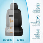 BDK PolyPro Car Seat Covers Full Set in Charcoal on Black – Front and Rear Split Bench for Cars, Easy to Install Cover Set, A