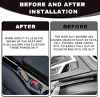 2PCS Car Seat Gap Filler Organizer, Multifunctional Car Gap Filler Organizer Storages Function for Storing Phones Keys Cards, Universal No Drop Seat Guard for Cars ﻿ (Black)