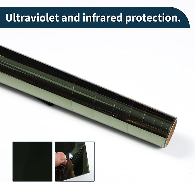 Nano Ceramic Car Window Tint Film VLT 10% IRR 87% UVR 99% Dark Green 5ft x 24inch Privacy Film 2mil PET 1 Pc