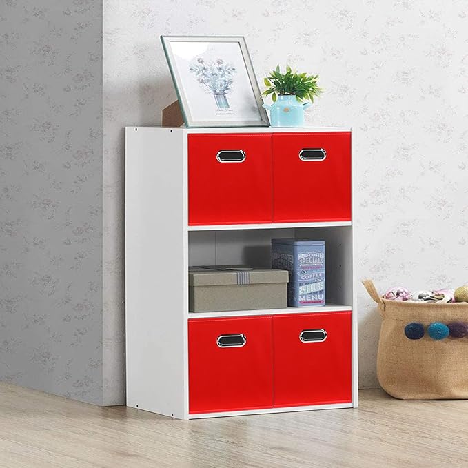 STOREONE Fabric Storage Bins Cubes Baskets Containers-(11X11X11) with Dual Handles for Shelf Closet, Nursery Home ， Bedroom O