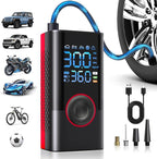 Tire Inflator Portable Air Compressor Portable Cordless Mini Air Pump with Digital Pressure Gauge Inflater 150PSI Fast Inflation and Auto Shutoff Function Tires Pump for Cars Motorcycles Bikes (Red）