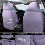 Coverado Universal Seat Covers Front, Universal Seat Covers for Cars, 2-Pack Waterproof Nappa Leather Car Seat Covers with He