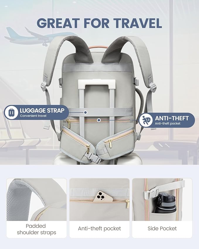 LOVEVOOK Travel Backpack for Women with Waist Strap,40L Cute Carry on Backpack Travels Essentials Personal Item Backpack for 