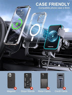 Wireless Car Charger, MOKPR 15W Fast Charging Auto Clamping Dashboard Windshield Air Vent Car Phone Holder Car Charger for iPhone 16 15/14/13/12 Pro Max Plus, Samsung S23/S22/S21,etc