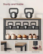 VASAGLE Shoe Rack for Entryway, 5-Tier Shoe Rack Organizer with Storage Shelves and Spacious Top, Freestanding, Adjustable, I