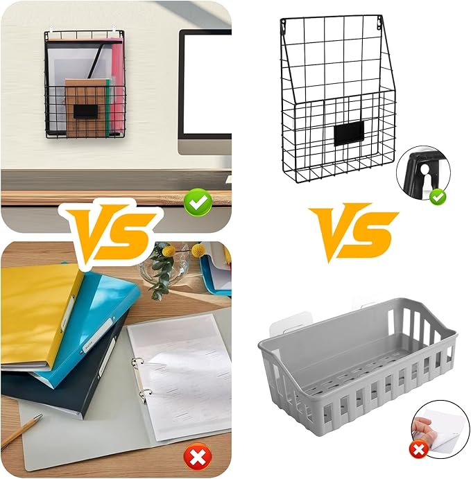 1 Pc Storage Racks, Metal Wire Wall Mounted Magazine Holder, Wall Hanging Organizer holder for Mail Files, Newspapers, Magazi