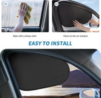 Kwak's 4 Pack Window Sun Shade for Car Baby - Sunshade Blocker, Glare Shield and UV Rays Protection for Your Kids - Side Windows Screens for SUV Truck (Front +Rear Window)