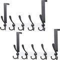Dseap Over The Door Hook Hanger - Fits 1 3/8" to 1 3/4" Standard Doors | 5 Tri Hooks Heavy Duty Towel/Coat Rack | Door Organi