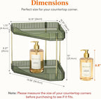 Lifewit 2-Tier Corner Bathroom Counter Organizer, Plastic Makeup Skincare Organizers Storage Countertop, Large Sink Cosmetic 