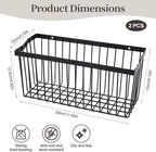 2 Pcs Fruit Basket Wire Baskets, Fruit and Veggie Storage Basket Holder for Kitchen Wall Mounted,Kitchen Organizers and Stora