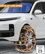 Snow Tire Chains for Cars/SUV/Pickup, Reusable Universal Tire Chains for Ice and Snow, Fit Tire Width 185-265mm, 6PCS