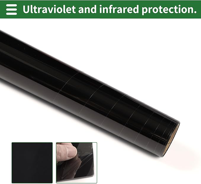 Motoforti Nano Ceramic Car Window Tint Film VLT 18% IRR 65% UVR 85% Black Silver Tone 14.76 ft x 35.43 Inch Privacy Film 2mil PET 1 Pc