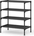 SONGMICS Shoe Rack, 4-Tier Shoe Storage Organizer, Space-Saving, 11.7 x 16.5 x 26 Inches, Entryway, Metal Frame, Non-Woven Fa