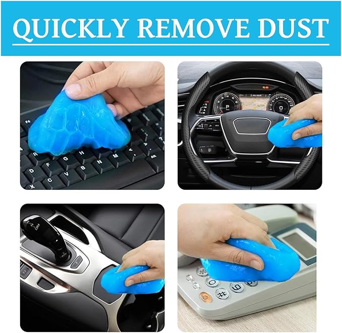 Car Cleaning Gel Slime - Remover for Interior, Keyboard, AC Vent & Electronics(A)