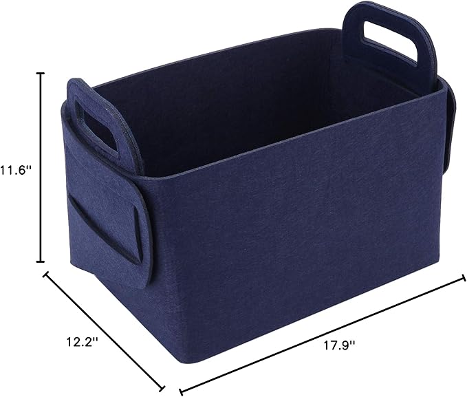 Storage Basket Felt Storage Bin Collapsible& Convenient Box Organizer with Carry Handles for Office Bedroom Closet Babies Nur