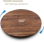 30 Inches Black Walnut Wood Lazy Susan Organizer, Solid Wooden Round Turntable, Rotating Tray for Table Top/Counter Top