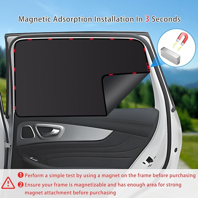 ZATOOTO Car Window Shades - 4 Pack Car Window Covers Premium UV Blocking, Side Window Curtains Full Blackout for Privacy, Breastfeeding, Napping, Camping, and Travel, Universal Fit for Most Vehicles