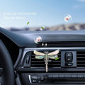Dragonfly Car Decor,Cute Car Air Freshener Vent Clip,Iridescent Abalone Shell Dashboard Decoration Gift for Women Teens,Refil