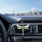 Dragonfly Car Decor,Cute Car Air Freshener Vent Clip,Iridescent Abalone Shell Dashboard Decoration Gift for Women Teens,Refil