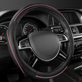 CAR Pass Colour Piping Leather Universal Fit Steering Wheel Cover, Perfectly fit for 14.5-15 inches Suvs, Vans, Trucks, Sedan