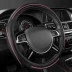 CAR Pass Colour Piping Leather Universal Fit Steering Wheel Cover, Perfectly fit for 14.5-15 inches Suvs, Vans, Trucks, Sedan
